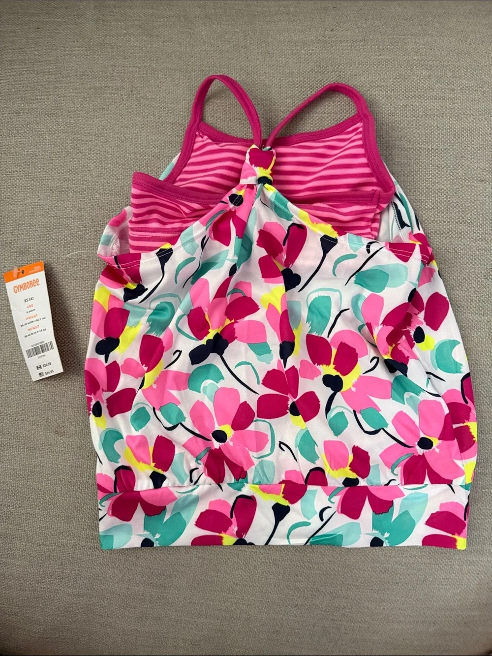 Gymboree Pink Floral Girls Fitness Top